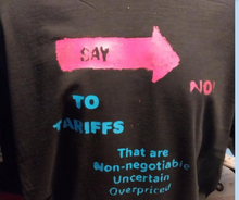 Load image into Gallery viewer, Say no to Tariffs  -short sleeve T Shirt Extra Large Black  TM
